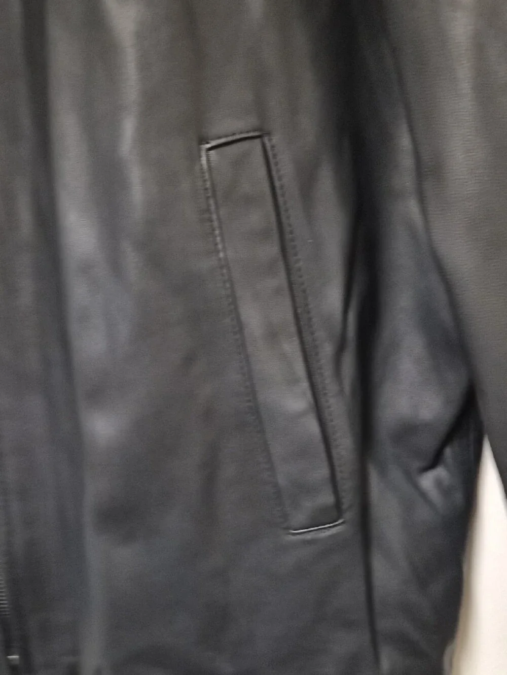 Golden Bear Men's Black Leather Bomber Jacket Size L